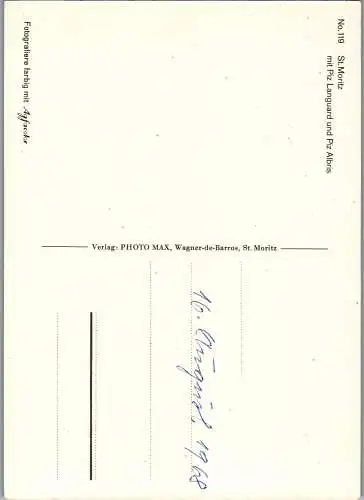 60188 - Schweiz - St. Moritz , mit Piz Languard und Piz Albris - nicht gelaufen 1968