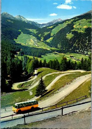 60192 - Schweiz - Umbrailstrasse , Kehren der Umbrailstrasse mit Blick Münstertal , Ofenpaß , Piz d'Aint  1968