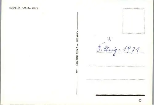 60195 - Schweiz - Locarno , Veduta Aerea - nicht gelaufen 1971
