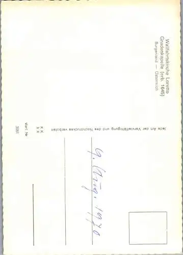 60203 - Burgenland - Maria Loretto , Wallfahrtskirche Loretto , Gnadenkapelle - nicht gelaufen 1970