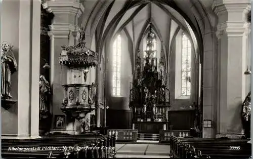 60212 - Niederösterreich - Pöchlarn , Inneres der Kirche - nicht gelaufen 1965