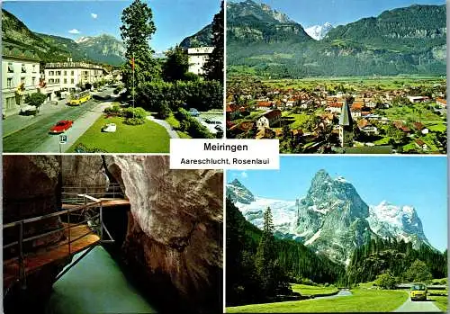 60240 - Schweiz - Meiringen , Aareschlucht , Rosenlaui , Mehrbildkarte - nicht gelaufen 1971
