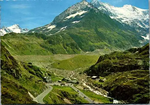60241 - Schweiz - Sustenpass , Hotel Steingletscher mit Sustenspitz und Sustenhörner , Familie Jossi  1971