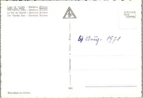 60244 - Italien - Gardone , Lago di Garda , Gardasee - nicht gelaufen 1971