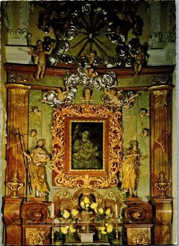 60254 - Burgenland - Frauenkirchen , Wallfahrtskirche , Marienaltar mit Gnadenbild - nicht gelaufen 1969