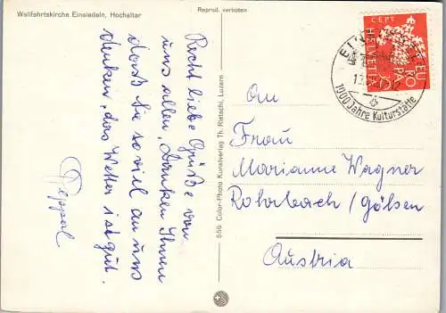 60259 - Schweiz - Einsiedeln , Wallfahrtskirche Hochaltar - gelaufen 1962