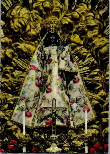 60260 - Heilige - Madonna , Stiftskirche Einsiedeln , Madonna in der Gnadenkapelle - nicht gelaufen 1962