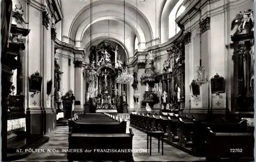 60272 - Niederösterreich - St. Pölten , Inneres der Franziskanerkirche - nicht gelaufen 1967