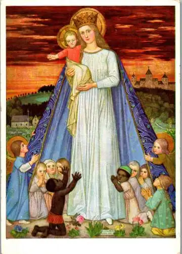 60289 - Heilige - Madonna , Matthäus Schiestl , Missionsmadonna - gelaufen 1971