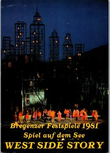 60290 - Vorarlberg - Bregenz , Bregenzer Festspiele 1981 , West Side Story , Bodensee - gelaufen