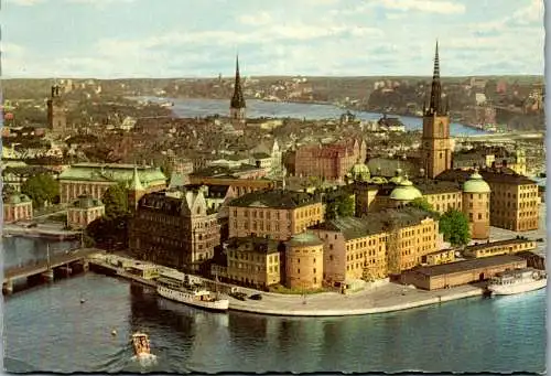 60316 - Schweden - Stockholm , Utsikt över Riddarholmen fran Stadshustornet - nicht gelaufen