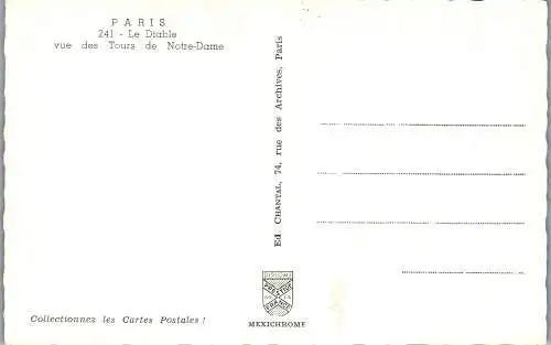 60328 - Frankreich - Paris , Le Diable vue des Tours de Notre Dame - nicht gelaufen