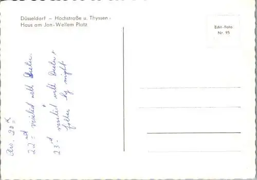 60334 - Deutschland - Düsseldorf , Hochstraße u. Thyssen Haus am Jan- Wellem Platz - nicht gelaufen