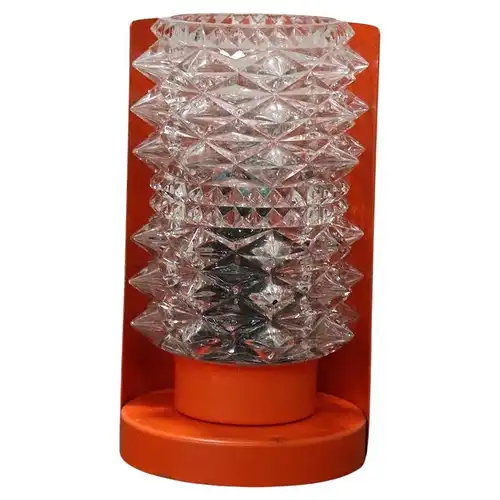 Italienische Tischlampe aus Muranoglas & orangefarbenem Metall, 1950er