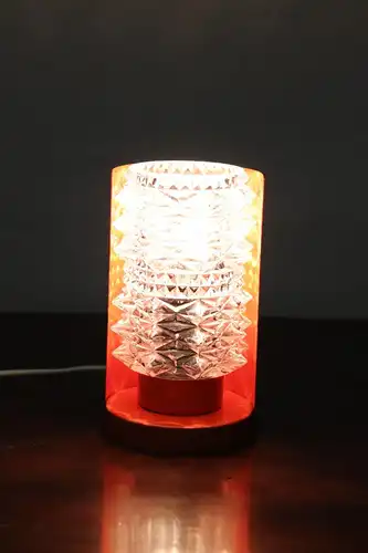 Italienische Tischlampe aus Muranoglas & orangefarbenem Metall, 1950er