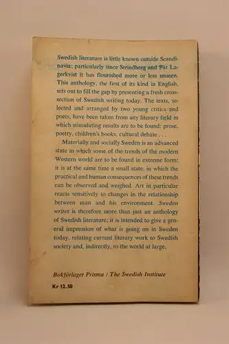 Lars Bäckström, Göran Palm: Sweden writes. Contemporary Swedish Poetry and Prose, Views on Art, Literature and Society. 