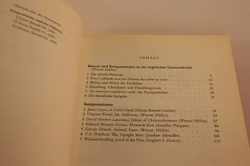 W. Hüllen/H.Meller/ H. Nyszkiewicz [Hrsg.]: Zeitgenössische englische Dichtung .Einführung in die englische Literaturbetrachtung mit Interpretationen. II Prosa. 