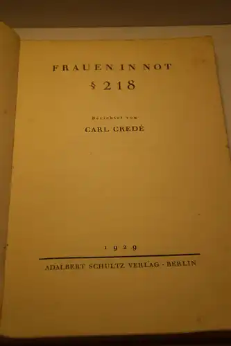 Carl Credé: Frauen in Not. § 218. 