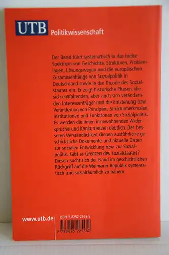 Boeckh, Jürgen; Huster, Ernst-Ulrich; Benz, Benjamin: Sozialpolitik in Deutschland. Eine systematische Einführung. 