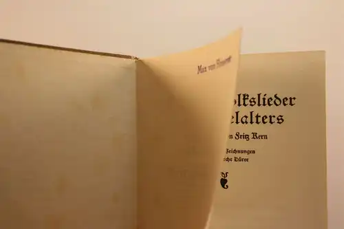 Fritz Kern: Deutsche Volkslieder des Mittelalters. Mit 20 Zeichnungen nach Albrecht Dürer. 