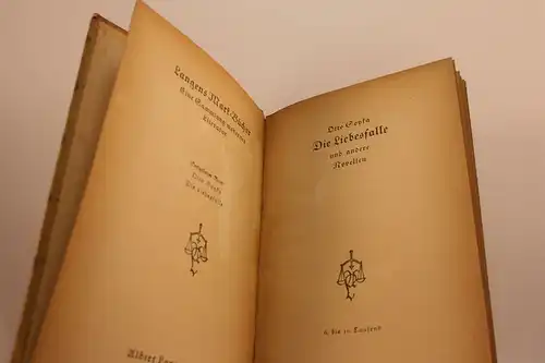 Otto Soyka: Die Liebesfalle und andere Novellen. [Langens Markbücher Bd. 16; Eine Sammlung moderner Literatur]. 