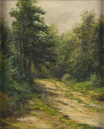 Wilhelm Schütze (1840-1898), Sonniger Waldweg