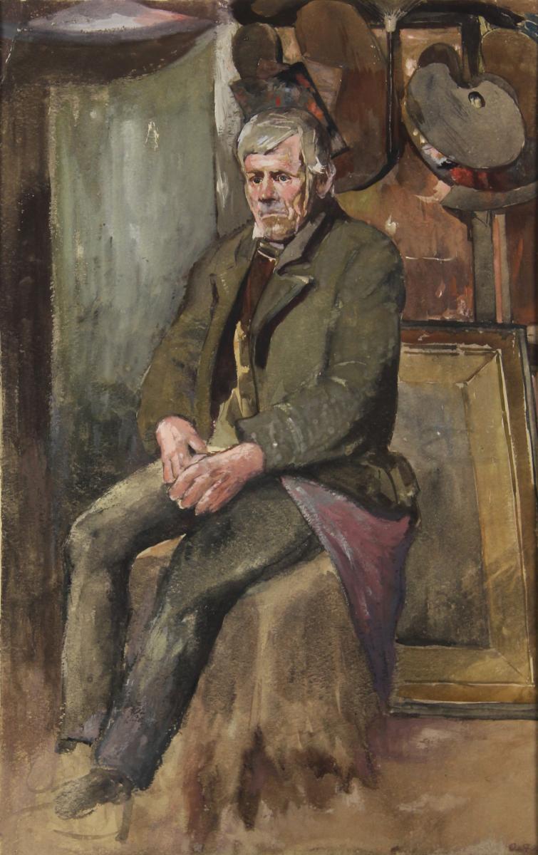 Otto on Faber Du Faur (1828-1901), Im Atelier sitzender Mann 0