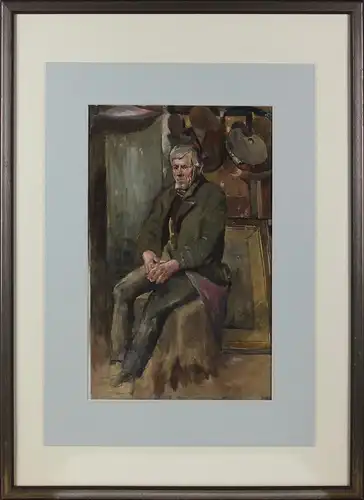 Otto on Faber Du Faur (1828-1901), Im Atelier sitzender Mann