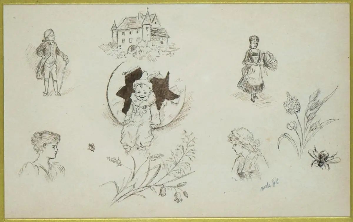 Meta Plückebaum (1876-1945), Kindlicher Pierrot in einer Märchenwelt 0