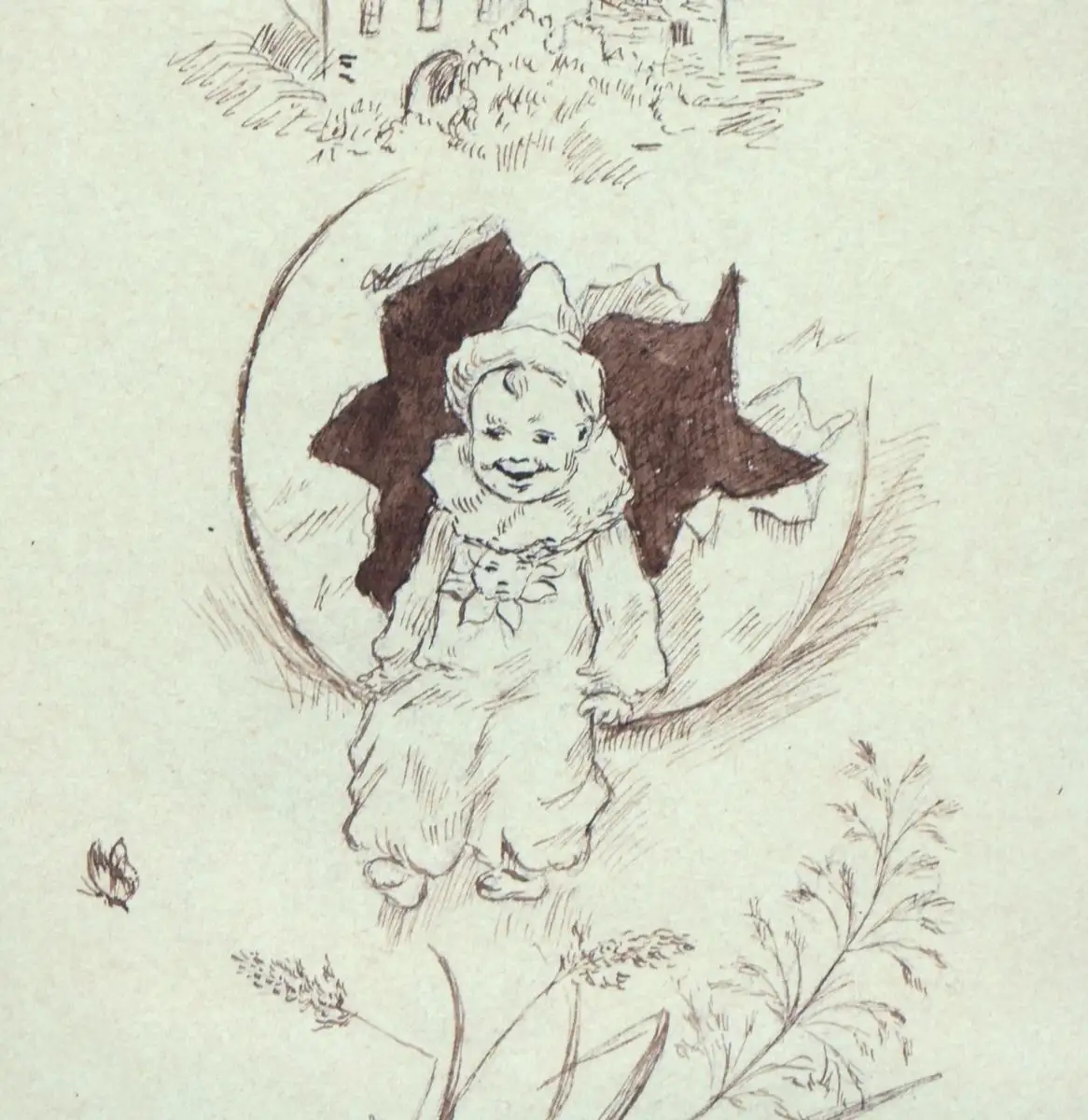 Meta Plückebaum (1876-1945), Kindlicher Pierrot in einer Märchenwelt 2