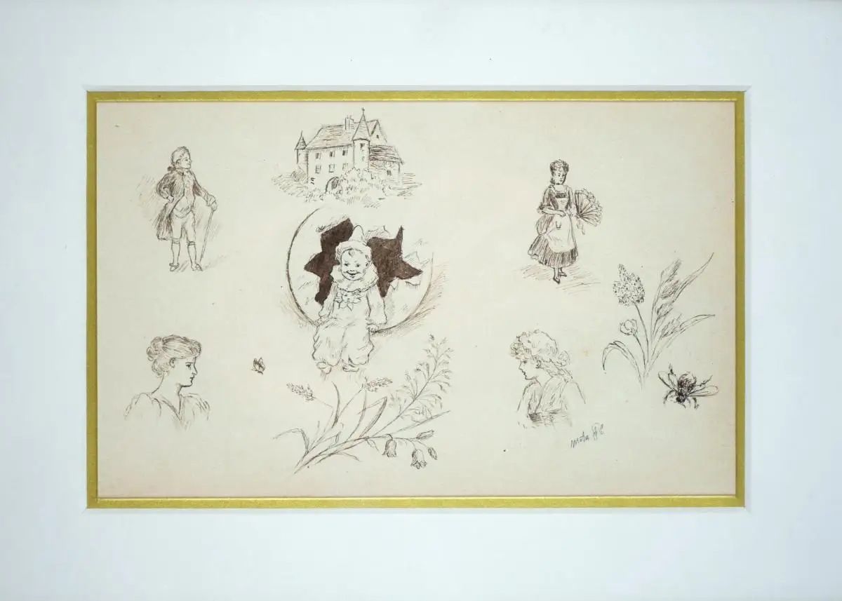 Meta Plückebaum (1876-1945), Kindlicher Pierrot in einer Märchenwelt 3
