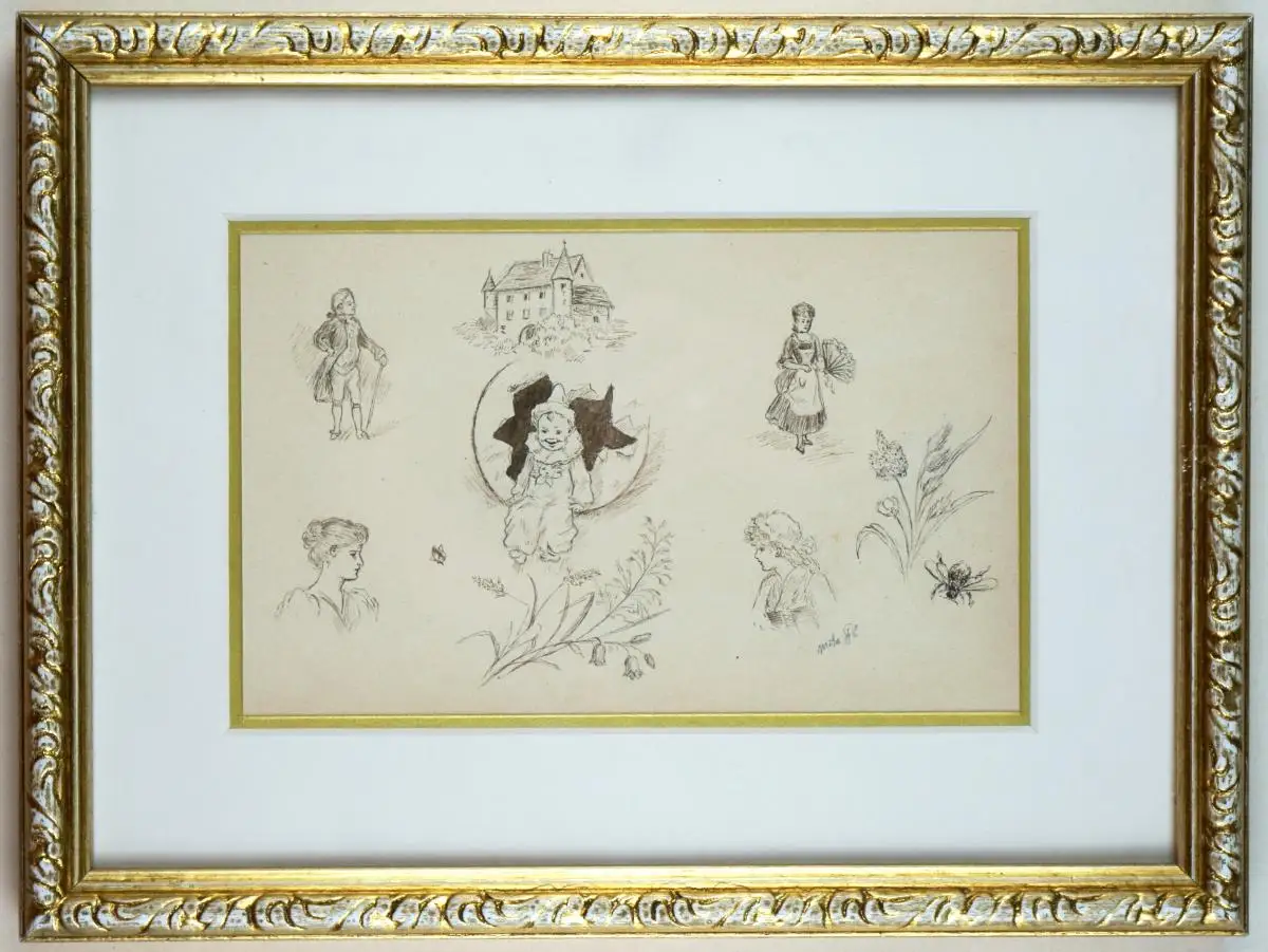 Meta Plückebaum (1876-1945), Kindlicher Pierrot in einer Märchenwelt 4