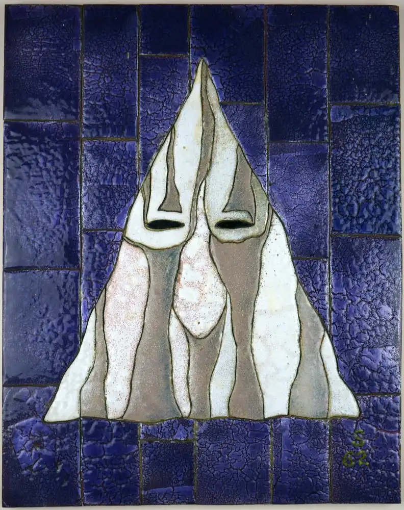 Schtte, Hermann (1893-1973), Weie Maske auf violettem Grund, 1962 0