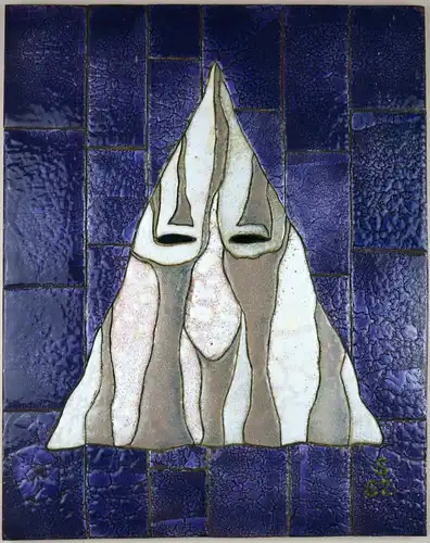 Schütte, Hermann (1893-1973), Weiße Maske auf violettem Grund, 1962