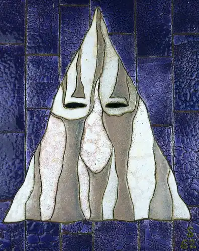 Schütte, Hermann (1893-1973), Weiße Maske auf violettem Grund, 1962