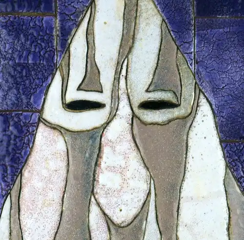Schütte, Hermann (1893-1973), Weiße Maske auf violettem Grund, 1962