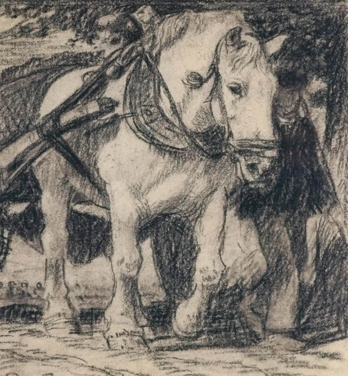 Julius Paul Junghanns (1876-1958), Zugpferd mit Karren 1