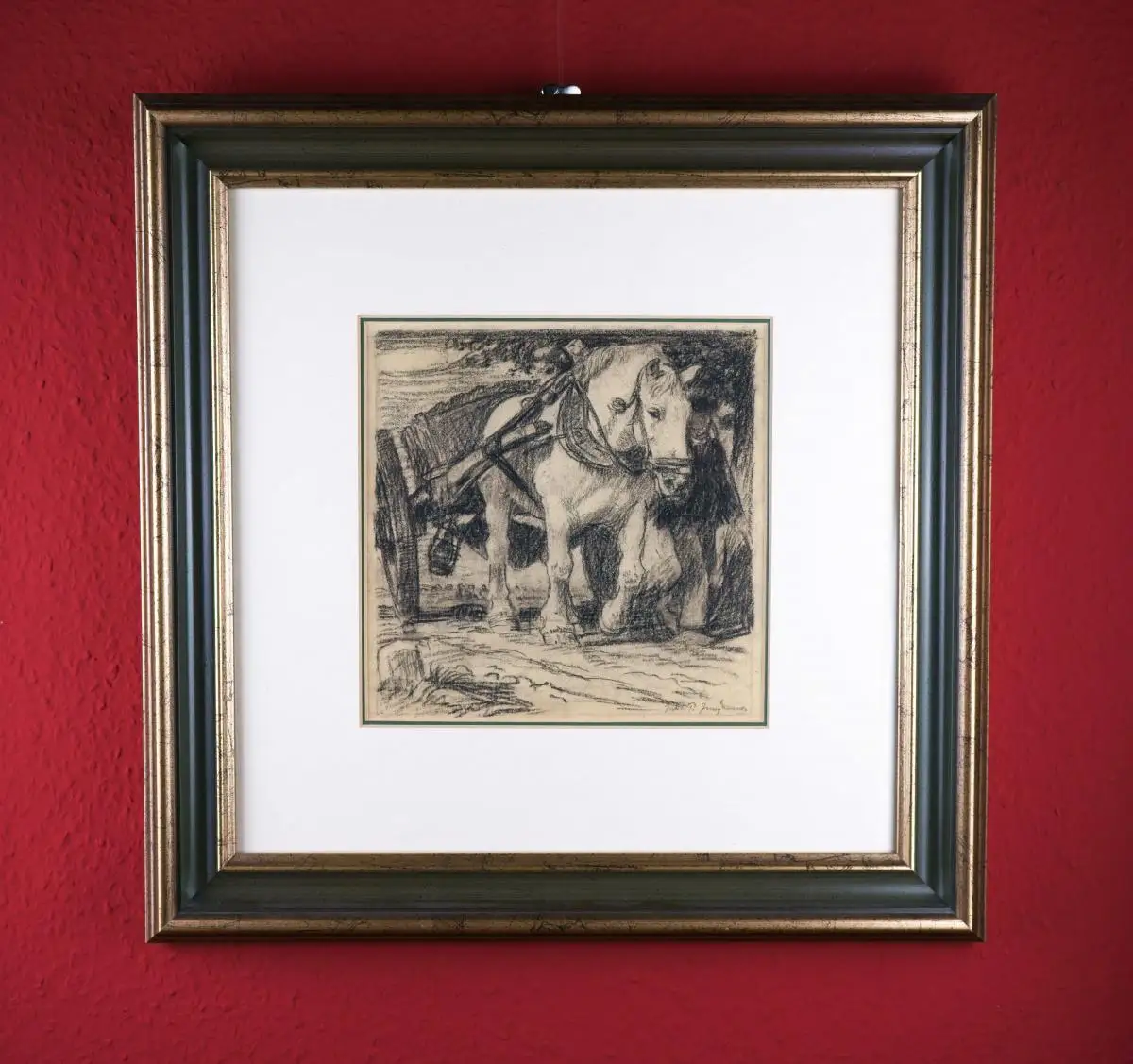 Julius Paul Junghanns (1876-1958), Zugpferd mit Karren 4