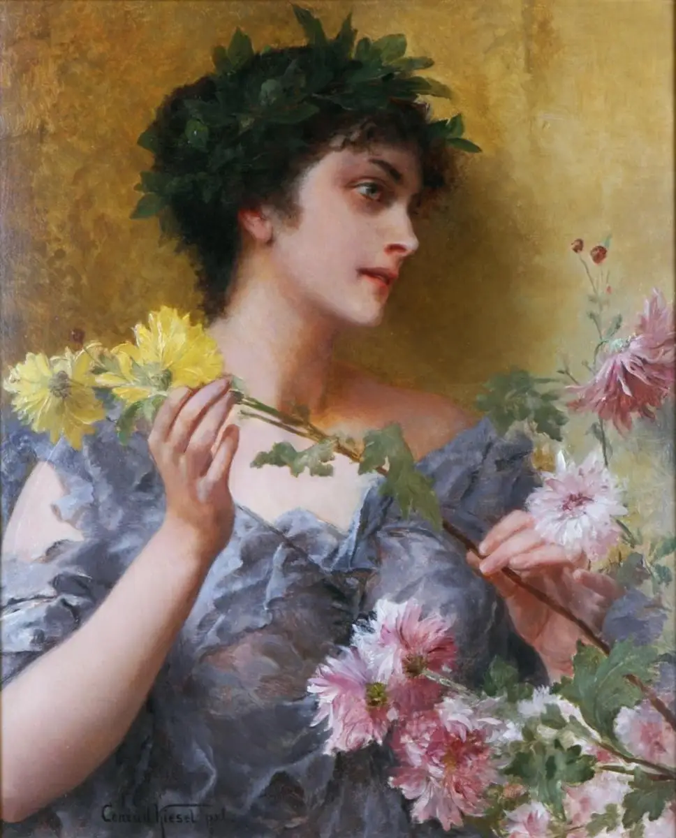 Conrad Kiesel (1846-1921), Die Blumengabe, um 1900 0