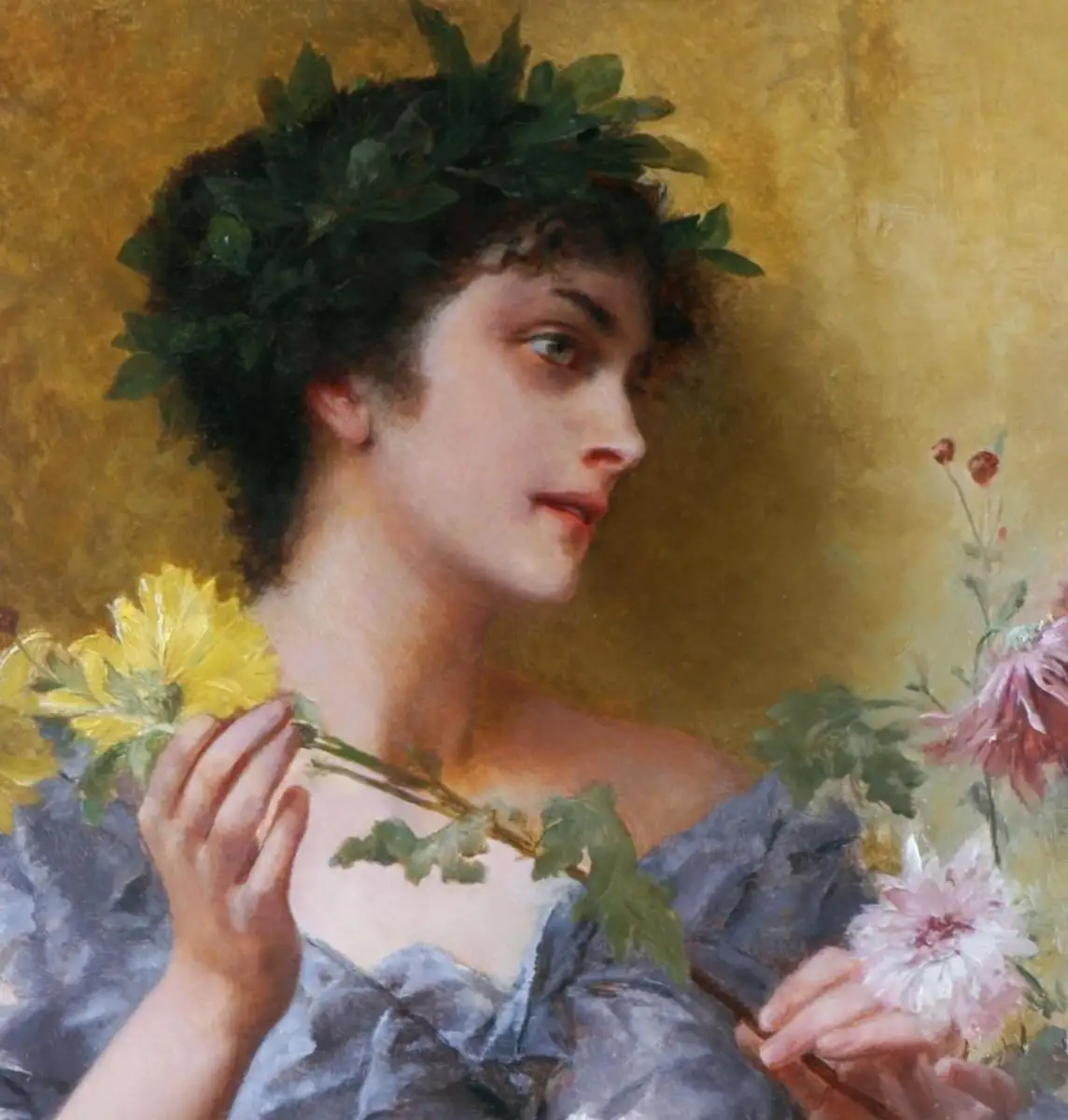 Conrad Kiesel (1846-1921), Die Blumengabe, um 1900 1