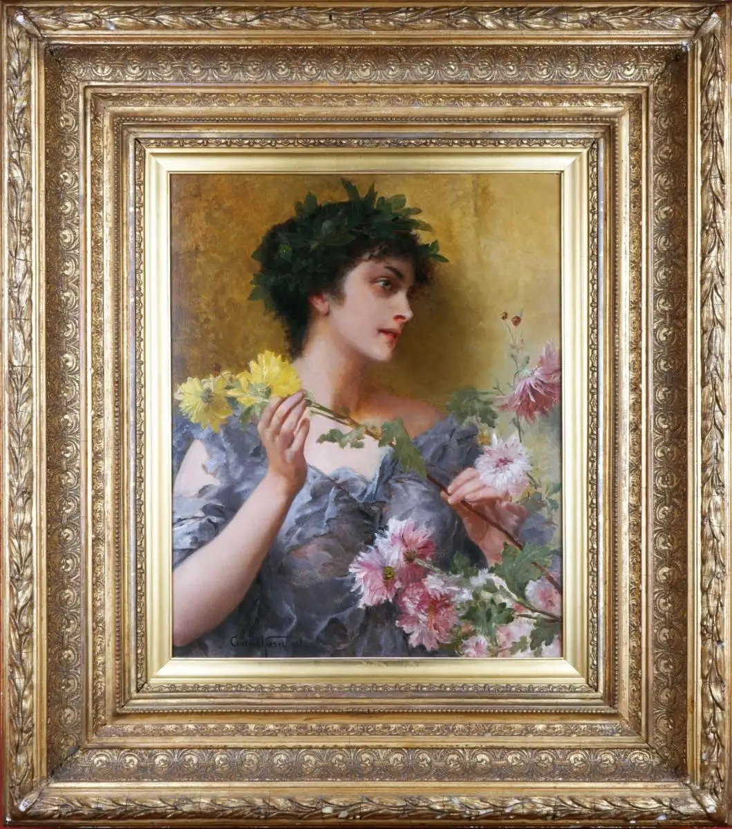 Conrad Kiesel (1846-1921), Die Blumengabe, um 1900 2
