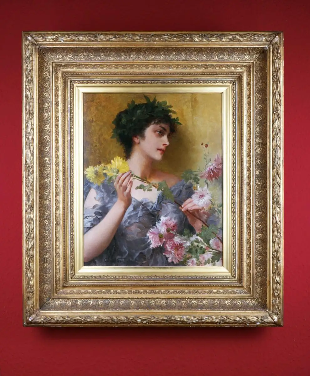 Conrad Kiesel (1846-1921), Die Blumengabe, um 1900 3