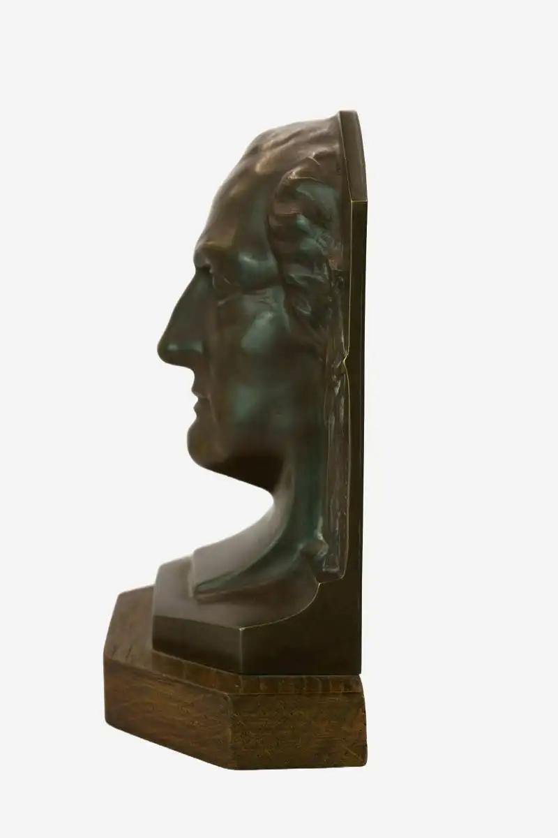 Hans Harders (1875-1955), Goethe (Buchstütze), um 1935, Art Déco 1