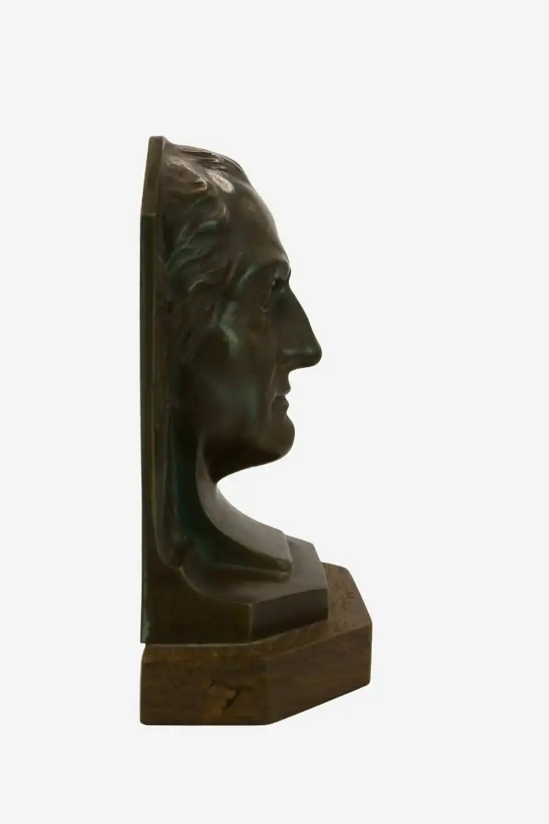 Hans Harders (1875-1955), Goethe (Buchstütze), um 1935, Art Déco 3