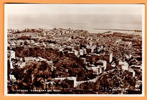 [Ansichtskarte] Genova Panorama dal Righi /
gelaufen 1934. 