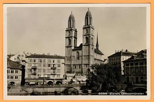 [Ansichtskarte] Zürich - Grossmünster / gelaufen 1934. 