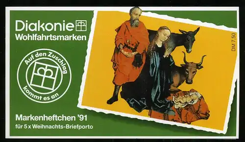 Bund Diakonie Markenheft 1991 mit 1581 Bonn Ersttagssonderstempel #IJ116