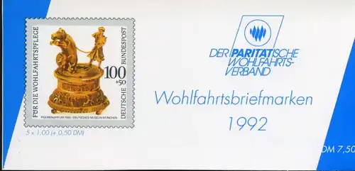 Bund DPWV Markenheft 1992 mit 1634 Bonn Ersttagssonderstempel #IN520