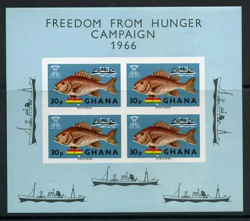 Ghana Block 21 postfrisch Fische #IJ336