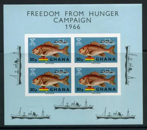 Ghana Block 21 postfrisch Fische #IJ336